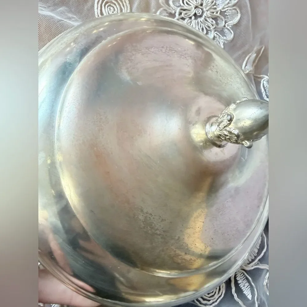 Elegant Silver Fondue Serveware Dish